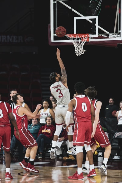 Basketball player in red
